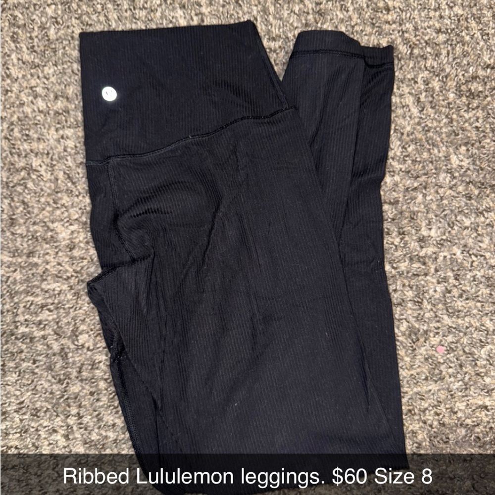 Lululemon Athletica Black Ribbed Leggings
